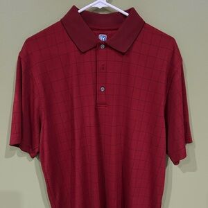 PGA red golf shirt.